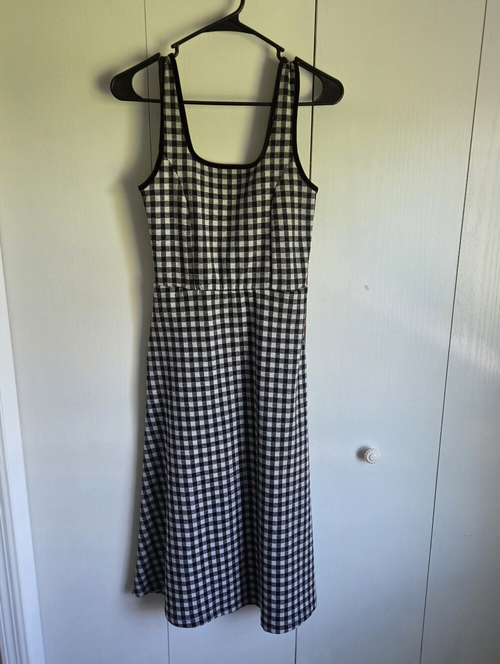 Draper James Black & White Gingham Midi Tank Dress